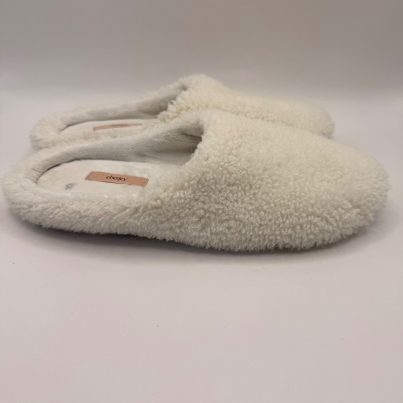 Eberjey Sherpa Slipper Mules Cream Fuzzy Teddy House Shoes Womens Size S/M - Picture 4 of 6